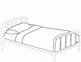 Bed Coloring Printable Objects Drawing sketch template