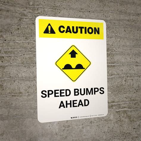 Caution Speed Bumps Ahead With Icon Portrait Creative Safety Supply