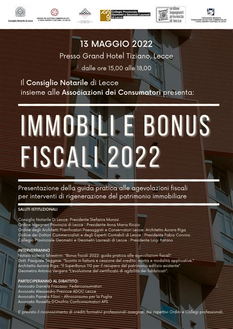 IMMOBILI E BONUS FISCALI 2022 Consiglio Notarile Lecce