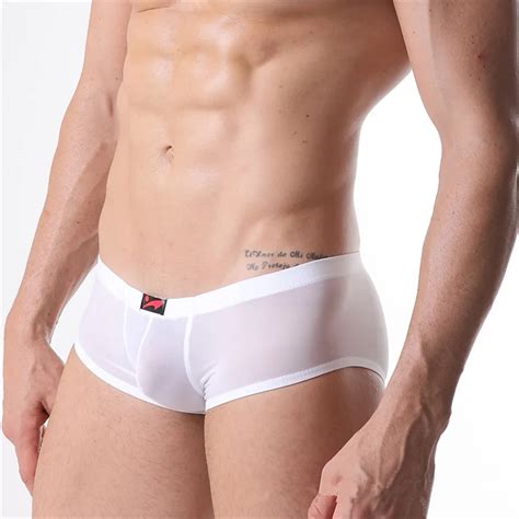 Summer Ice Silk Thin Boxers For Men Seamless Transparent Boxer Shorts