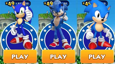 Sonic Dash Movie Sonic Vs Classic Sonic Vs Sonic All Characters