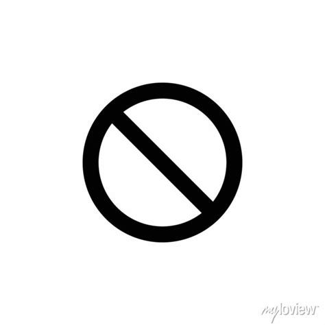 No Sign Ban Vector Icon Stop Symbol Red Circle With Oblique Posters