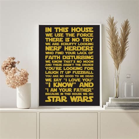 In This House We Do Star Wars Geek Chic Home Decor Star Etsy