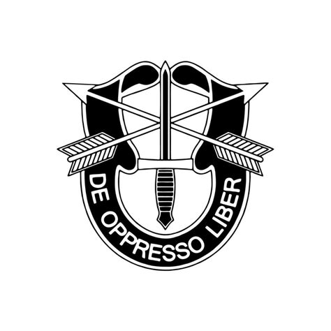 Black And White Emblem Of Us Army Special Forces Groups Green Berets