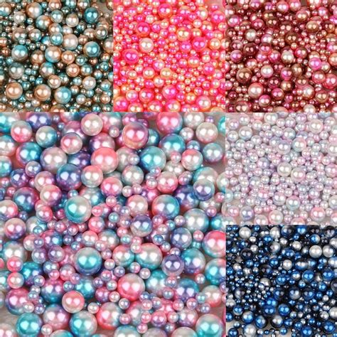 125pcslot 46810mm Abs Imitation Pearls Beads No Holes Loose Beads