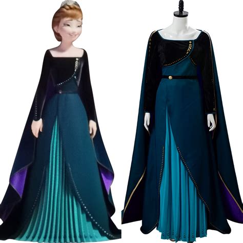 Elsa classic frozen 2 disguise, inc description: Frozen 2 Disney Coronation Anna Queen Dark Green Cosplay ...