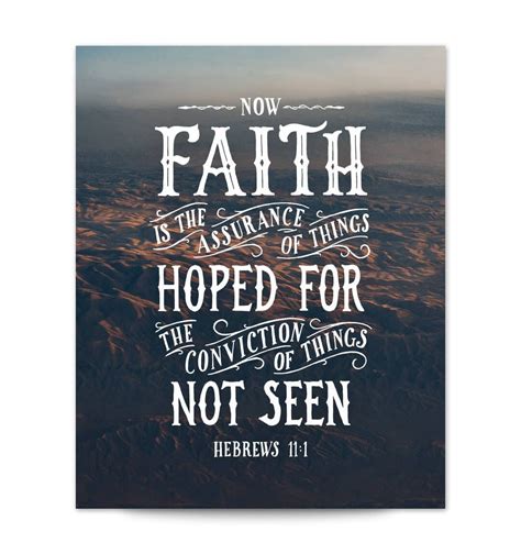 Hebrews 111 Scripture Art Print Faith — Scripture Type Faith
