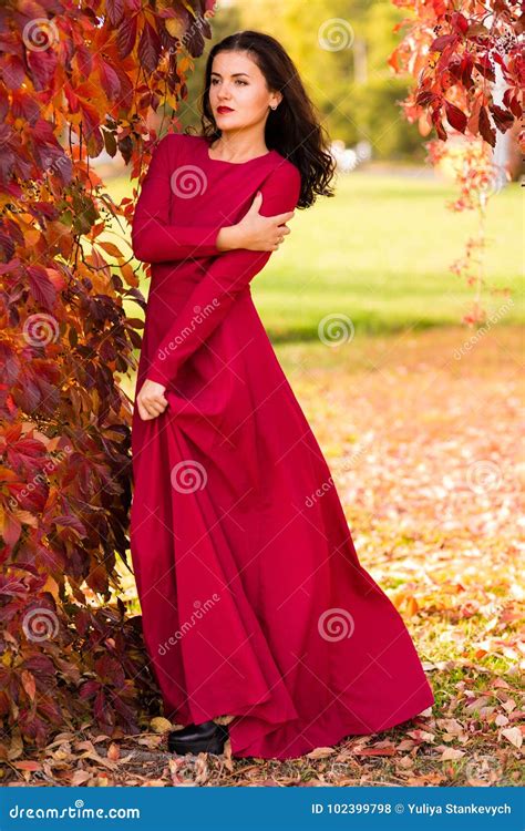 Beautiful Woman In The Autumn Park Stock Photo Image Of Hair Pretty