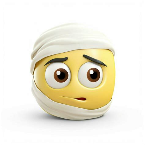 Face With Head Bandage Emoji On White Background High 30687194 Stock