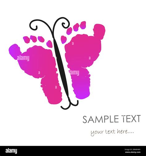 Baby Footprints And Butterfly Vector Stock Vector Image And Art Alamy