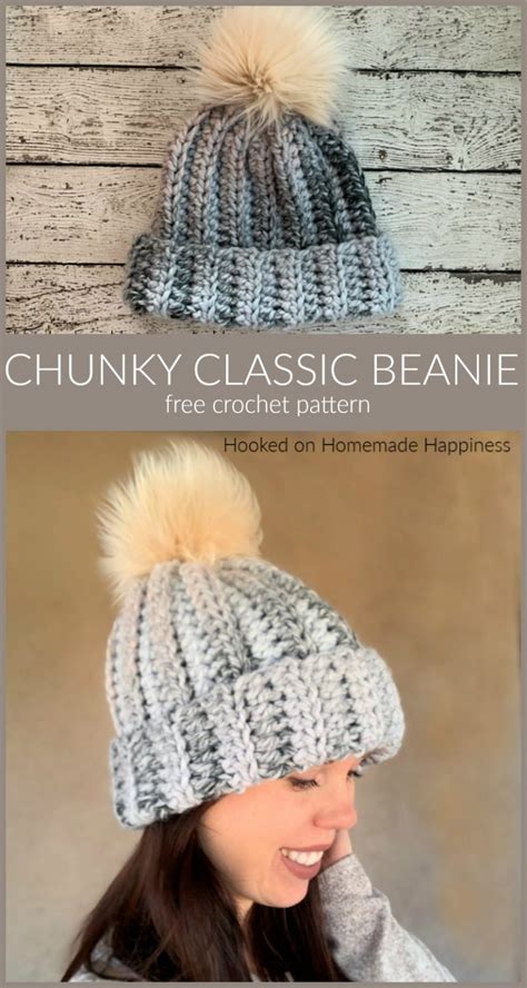 Chunky Classic Beanie Crochet Pattern Hooked On Homemade Happiness