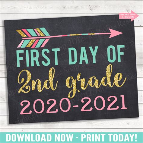 Arrow First Day Of 2nd Grade 2nd Grade 2020 2021 2nd Grade Etsy