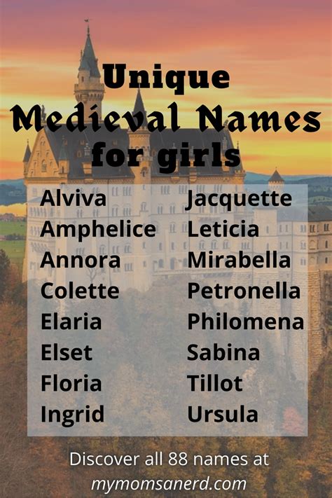 unique medieval baby names    today  moms  nerd