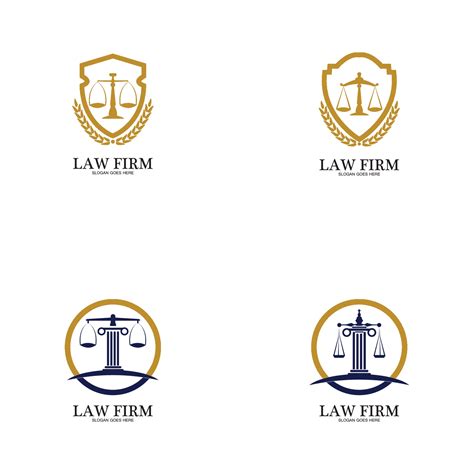 Law Firm Logo And Icon Design Template Vector 3246611 Vector Art At
