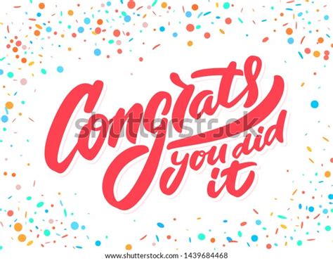 Congrats You Did Greeting Banner Vector Stock Vector Royalty Free