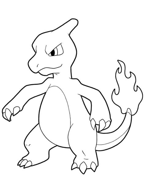 Pokemon Charmeleon Coloring Pages Free Printable