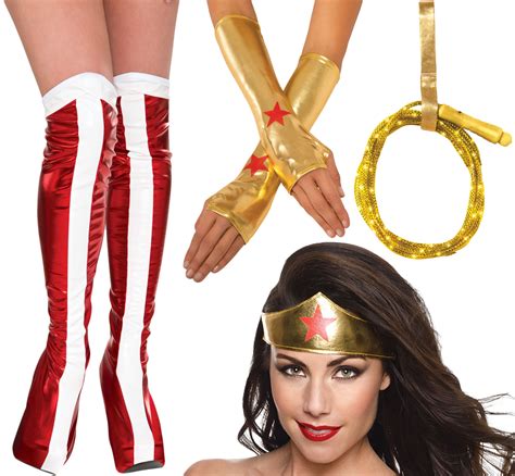 Wonder Woman Accessories Ladies Fancy Dress Dc Comic Book Day Ladies