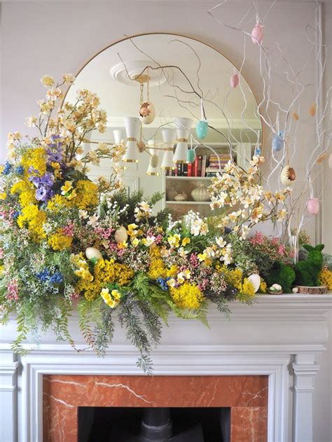 Spring Mantel Floral Garland Decor Idea Using Faux Flowers — Melanie