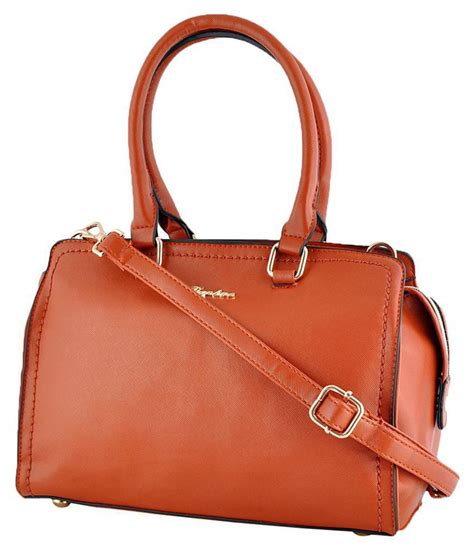 Daphne Brown Faux Leather Handheld Buy Daphne Brown Faux Leather Handheld Online At Best