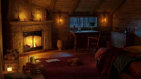 Fall Asleep In Cozy Winter Cabin With Cat Relaxing Sounds For Sleep Fireplace And Blizzard