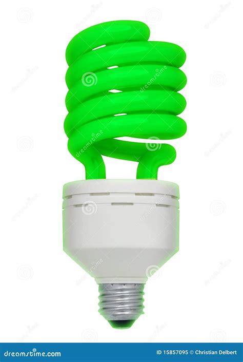Green Fluorescent Light Bulb Isolated Royalty Free Stock Photo Image