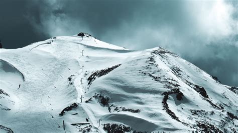 Download Wallpaper 3840x2160 Mountain Peak Snow Sky