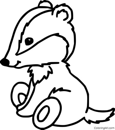 A Drawing Of A Fox Sitting On The Ground With Its Paw In Its Mouth