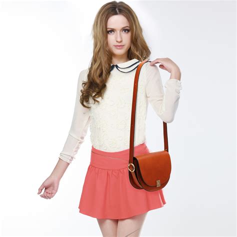 Ag00658 Brown Cross Body Bag School Messenger Shoulder Bag