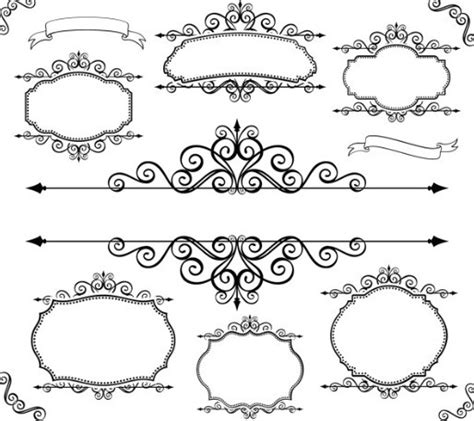 Free Simple Black Floral Borders And Frames Vector 02 Titanui