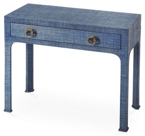 Kos Raffia Console Indigo Blue Console Table Indigo Furniture