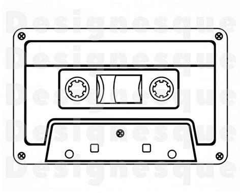 Cassette Tape Outline 2 Svg Audio Cassette Svg Audio Tape Etsy In