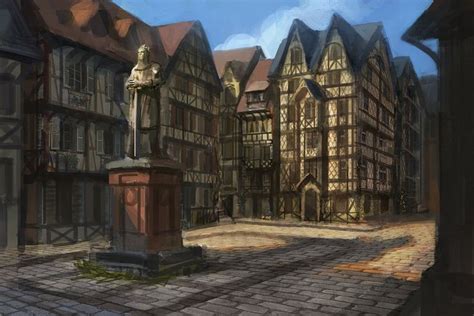 Medieval Town By Rhysgriffiths On Deviantart Fantasy Town Fantasy