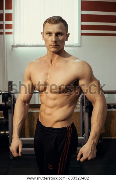 Muscular Athlete Bodybuilder Naked Torso Posing Shutterstock