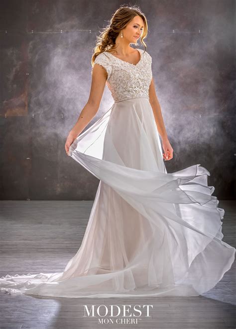 Modest Bridal By Mon Cheri Tr21905 Beaded Bodice Wedding Gown Modest