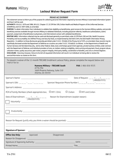 2012 2020 Form Tricare Ta 2701 Fill Online Printable Fillable Blank