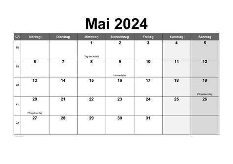 Kalender Mai 2023 Zum Ausdrucken Pdf Xls Png