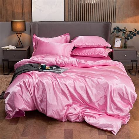 Buy Satin Bedding Set Soft Pink Mydeal