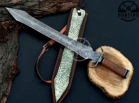 Kbhk 025 Custom Handmade Beautiful Damascus Viking Hunting Sword For