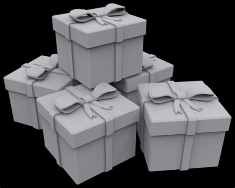 Presents Box Square 3d Model 3d Printable Obj Stl