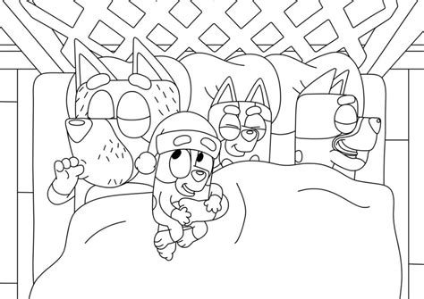 Printable Bluey Family Colouring Pages