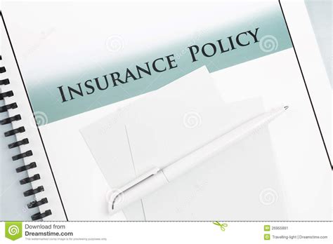 This policy document is part of your insurance contract. Insurance Policy Document stock image. Image of notepaper ...