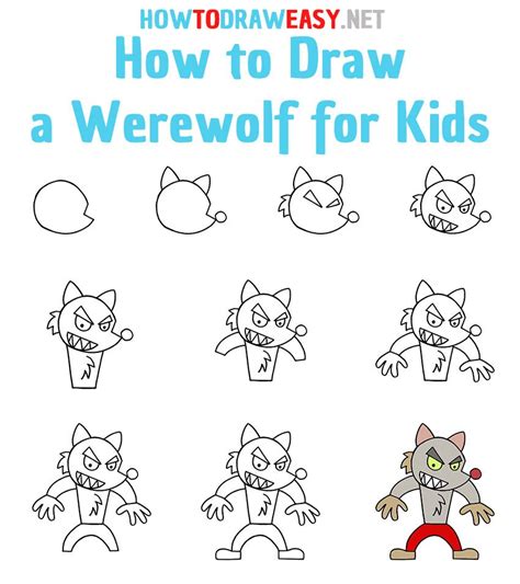 How To Draw A Werewolf Step By Step Easy Drawings For Kids Drawing