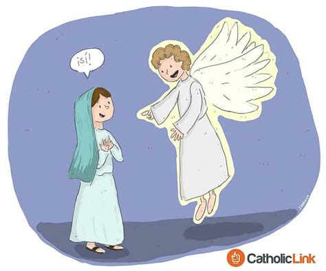 Dibujo Animado Dibujo Anunciacion Del Angel A Maria