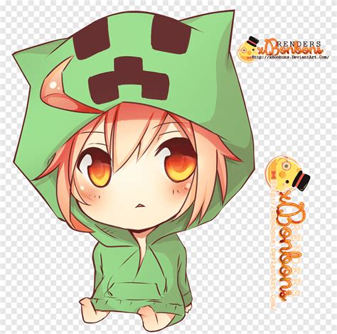 Minecraft Anime Chibi Drawing Creeper Anime Png Pngegg