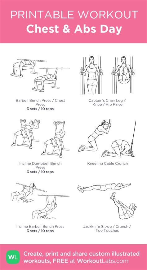 Chest And Abs Day My Visual Workout Created At • Click