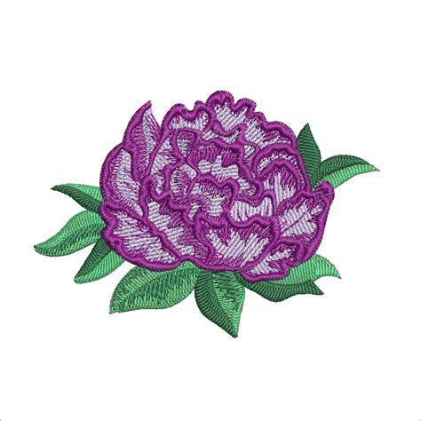Peony Flowers Machine Embroidery Designs Plant Embroidery Etsy