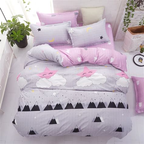 Collection by our favorite gadgets. Home Textile cute bedding set grey duvet cover set pink ...