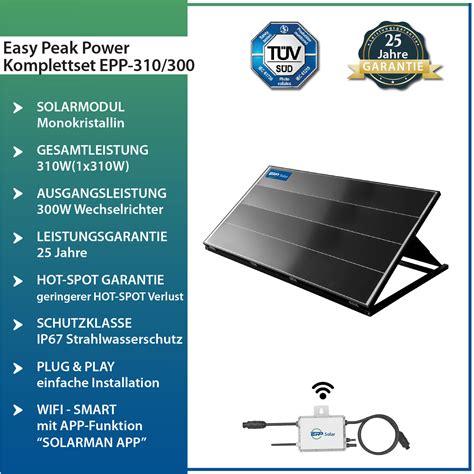 Solar PV 310W 620W Easy Peak Power Komplettset