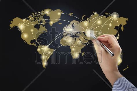 Hand Presenting Global Business Concept Stock Photo 1972010