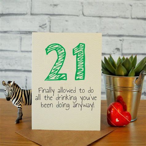 Cheeky Zebra Funny 21st Birthday Card For Him Brother Boyfriend Son